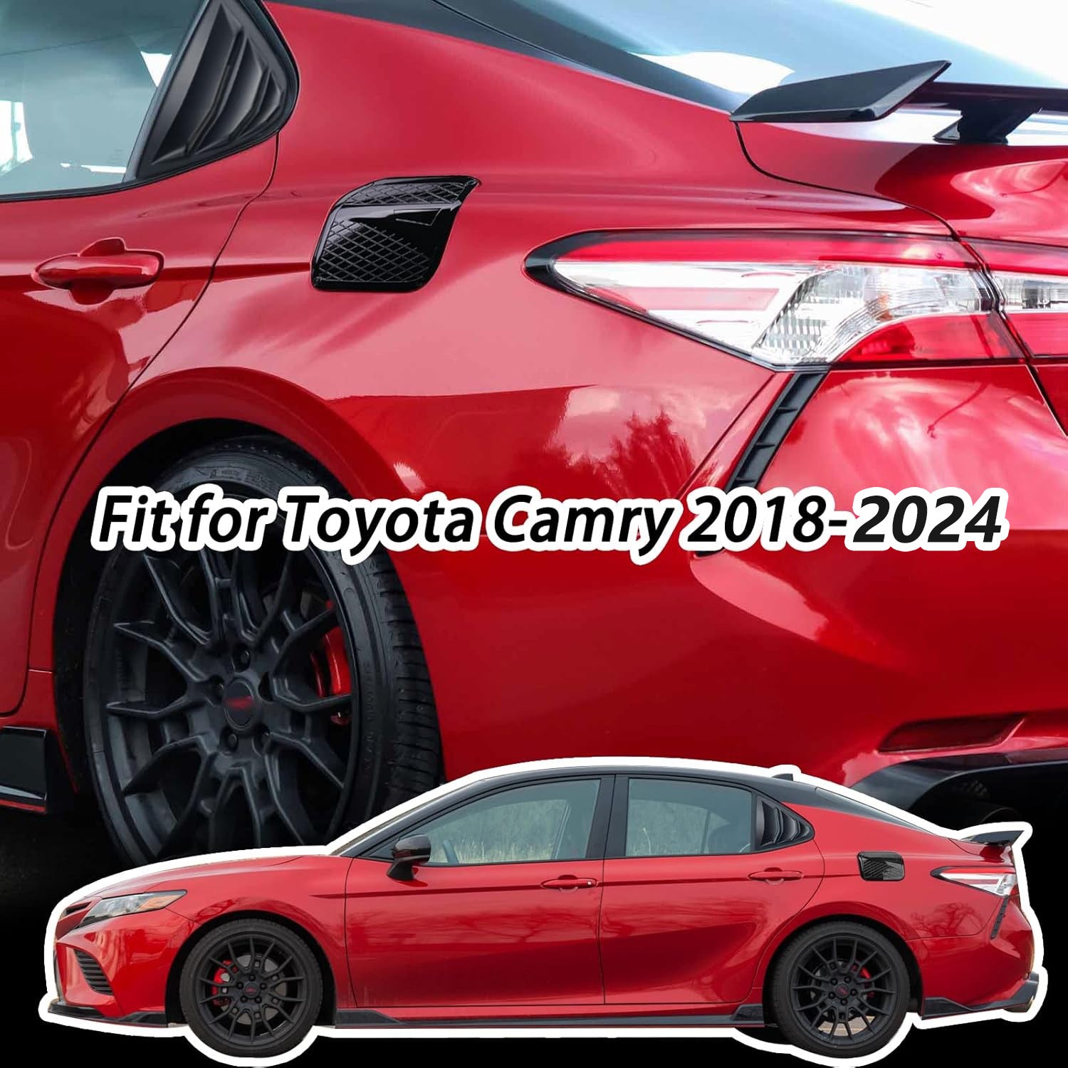 🔥🚗 Rear Window Louvers for Toyota Camry 2018-2024 | 2PC Sporty Set⚡ABS Air Vent Covers⚡【Side Scoop Kit】Exterior Trim Blinds & Shades - No-Drill 5-Min Install 🔥🚗 Rear Window Louvers for Toyota Camry 2018-2024 | 2PC Sporty Set⚡ABS Air Vent Covers⚡【Side Scoop Kit】Exterior Trim Blinds & Shades - No-Drill 5-Min Install
